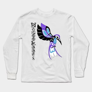 Humming Bird (Nenookaasi) Purple Long Sleeve T-Shirt